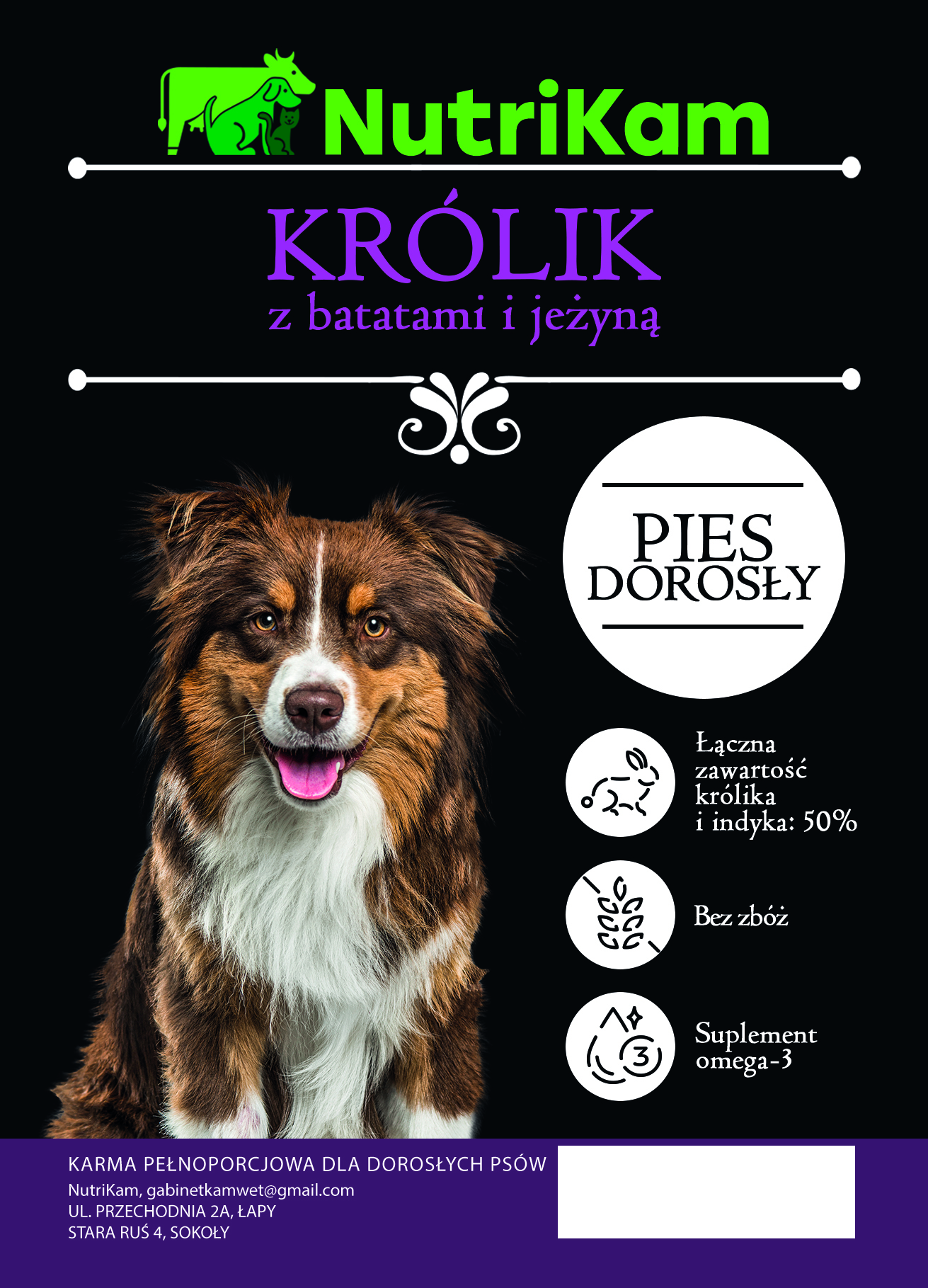 NutriKam Królik z batatami i jeżyną